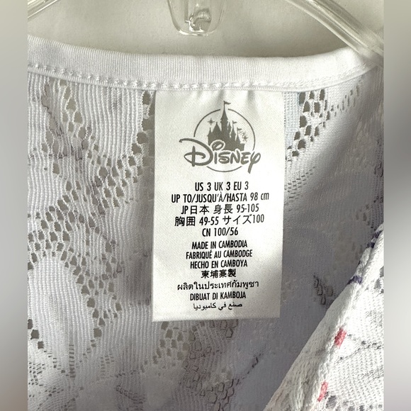 Official Disney Girls White Floral Lace Swimsuit Coverup With high end d… - Picture 8 of 10